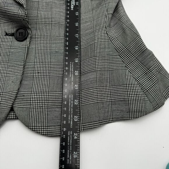 SAVILLE Women's 4 Vintage Black White Houndstooth Plaid Preppy Blazer Skirt Suit - Picture 11 of 16